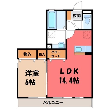 ロータス フローラ Aの物件間取画像